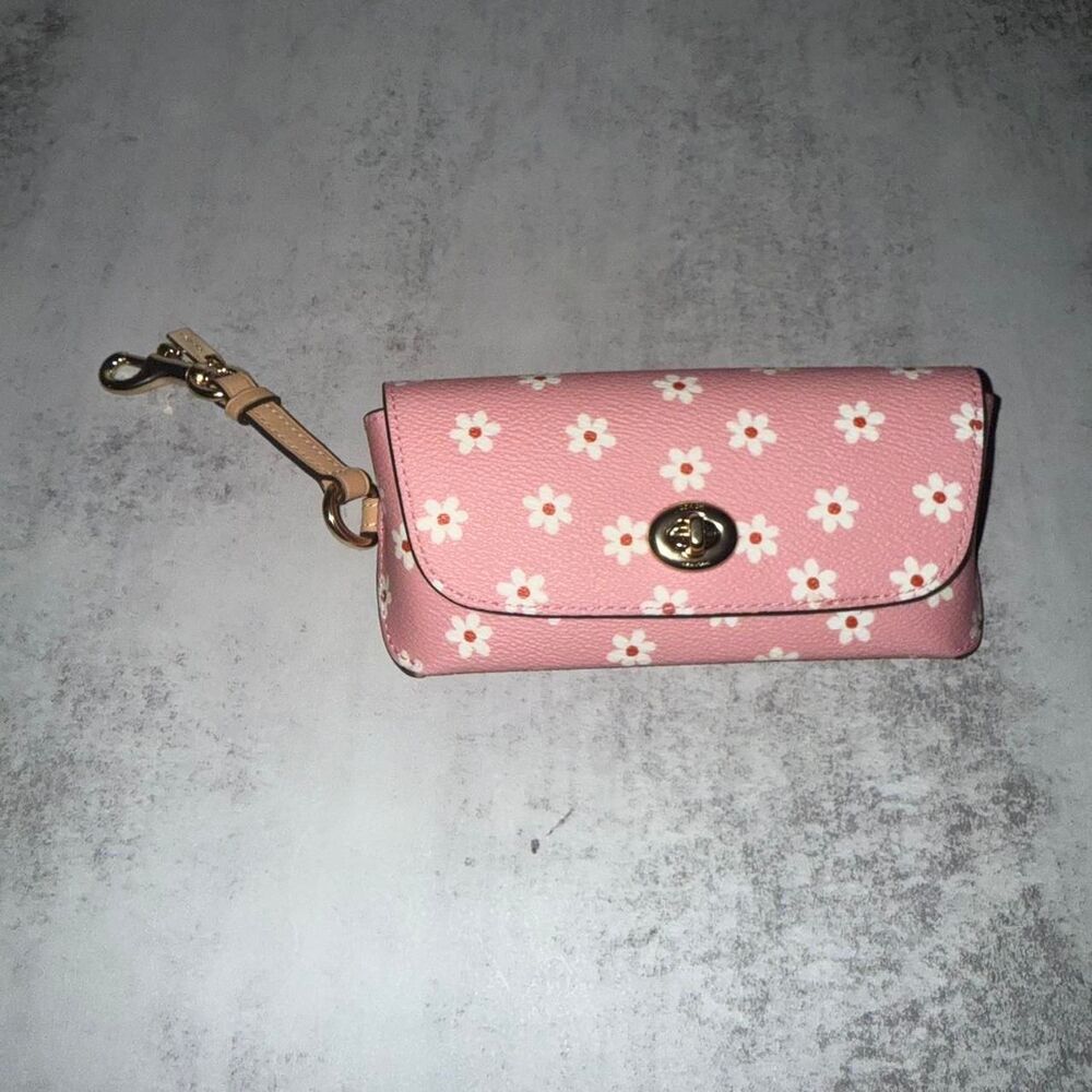Pink Coach pink daisy sunglasses case
